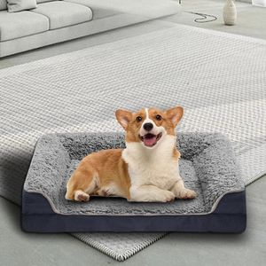 Canis canetas cama de cachorro ortopédica reforçar sofá cama de cachorro para cães grandes removível lavável capa pet cama de espuma antiderrapante tapete de cachorro cama de gato canil 231120