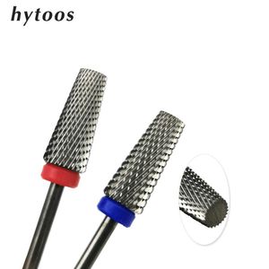 Nail Art Equipment HYTOOS Flat Tapered Cross Teeth Bit 3/32 Carbide Nail Drill Bits Remove Gel Manicure Cutter Electric Drills Nails Accessorie 230421