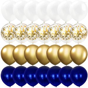 Party Decoration 28/20PCS Night Blue Gold Latex Balloons Metallic Confetti Wedding Happy Birthday Baby Shower Halloween House Decorations