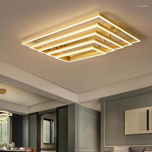 Taklampor modern minimalistisk led varm vit dimning brun aluminium borstat vardagsrum belysning lampa justerbar diy sovrum fixtur