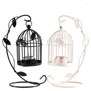 Candle Holders Metal Holder Hollow Out Bird Cage Vintage Hanging Candlestick Lantern For Home Wedding Centerpiece Decoration