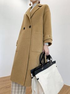 Women's Wool & Blends Albaca Alpaca Double-sided Cashmere Coat Medium And Long Pure Handmade High-end Autumn Winter Thickened