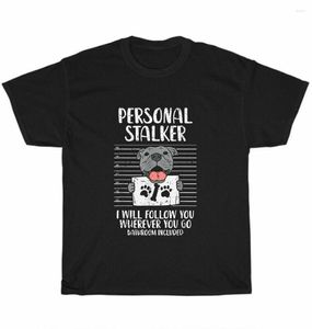 Herren T-Shirts Personal Stalker Pitbull Funny Pittie Dog Pet Lover O-Neck Baumwollhemd Herren Casual Kurzarm T-Shirts Tops Harajuku Streetwear