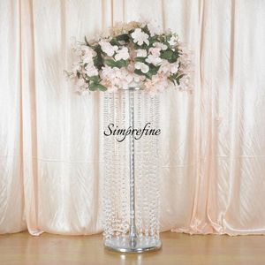 Party Decoration 10PCS Crystal Chandelier Acrylic Flower Stand Display Rack Wedding Centerpiece Table Tall Vases Event Decor