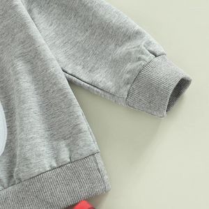 Giyim Setleri Noel Bebek Erkek Kızlar Kıyafetleri Toddler Santa Uzun Kollu Sweatshirt Üstler Ekose Pantolon 2 PCS Set Xmas Giysileri