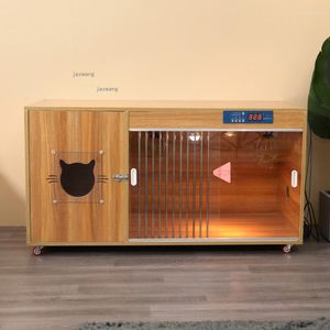 Cat Carriers Multifunctional Homestay Smart Cages Solid Wood Dogs House Luxury Apartment Cats Villa Pets Nest Balcony Display Cabinet H