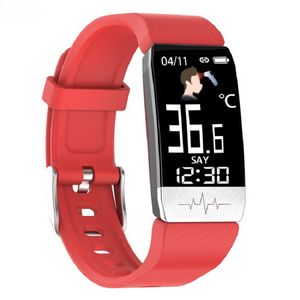 T1s Smart Color Screen Bracelet Tmperature Sport Pedômetro Tracker de pressão arterial Freqüência cardíaca Monitor de pulseira