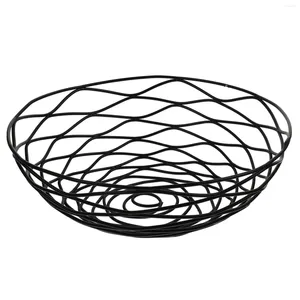 Dinnerware Sets El Fried Basket Multipurpose Fruit Holder Iron Bread Black Wire