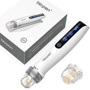 Trådlös 5 -hastighetsnivå Electric Face Beauty Device Bio Pen Q2 Kombinera EMS och mikronedling trippeleffekter Skin föryngring med LED -ljus för skägg / hår återväxt