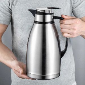 Brocca isolante di grande capacità da 2/3 litri Bollitore isolato sottovuoto a doppio strato in acciaio inossidabile Bollitore portatile Thermos per caffè Bottiglia di acqua calda