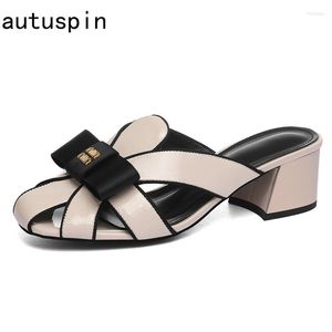 Scarpe vestiti autuspin 5 cm Muli MULE Summer Spring Ovalo Out Pompe causali Office Ladies Working High Heels Design