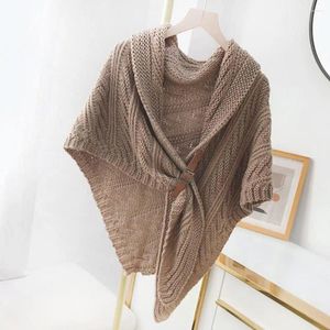 Schals, Cape-Mantel, feine Handwerkskunst, gestrickter Schal für Damen, groß, solides Dreieck