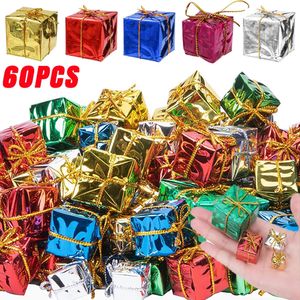 Christmas Decorations 606Pcs Mini Xmas Foam Gifts Boxes Ornaments Tree Hanging Pendants For Navidad Party Supplies 231120