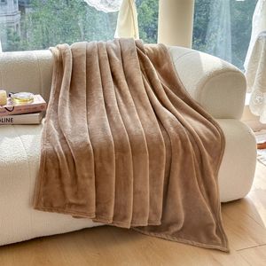 Blankets Bucephalus flannel sofa throw blanket fuzzy super soft comfortable luxurious black gray khaki 231120