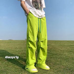 Pantaloni da uomo da uomo e da donna, estivi, larghi, in seta di ghiaccio, a gamba larga, colore casual, versione coreana della tendenza giovanile grazie alla traspirabilità