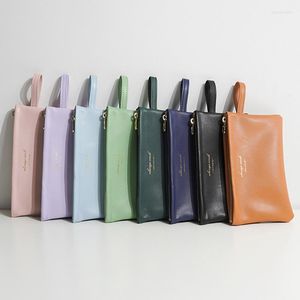 Depolama Çantaları Yumuşak PU Deri Fermuar Torbası Taşınabilir Mini Kozmetik Açık Hava Telefon Para Sinsi Tutuklu Malzemeler