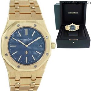 Audemar Pigue Steel Watch Royal Oak Luxury Watches 2023 MINT PAPERS Audemar Pigue Royal Oak Yellow Gold 15202 39mm Blue Watch HB7W