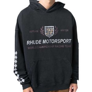 デザイナー服パーカースウェット秋冬 22 新しい Rhude ファッションハイストリート小麦耳レタープリント緩い多用途長袖セーター男性卸売