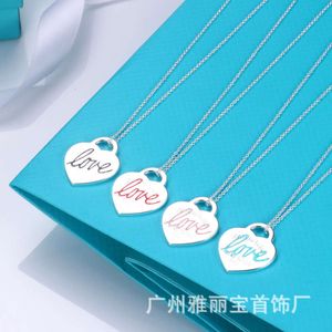 المجوهرات ism new T Love Necklace Female Inslove Blue Monamel Peach Heart Heart Chain