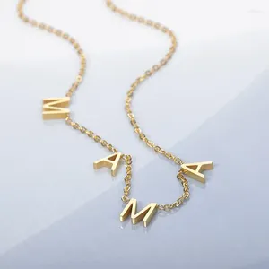 Anhänger Halsketten Muttertagsgeschenk für Mama Großmutter Edelstahl MAMA Frauen Charm Buchstaben Halsband Schmuck Bijoux Collier Femme