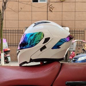 Skates Helmets Modular Filp up Motorcycle Helmet Full Face Racing Scooter Casco Moto Capacetes de Motociclista Dual Visors DOT Approved 230421