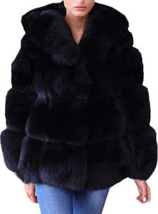 Winter Jacket Women Coat Luxury Faux Fox Fur Coat Slim Long Sleeve Collar Faux Fur Coat 5N25Q