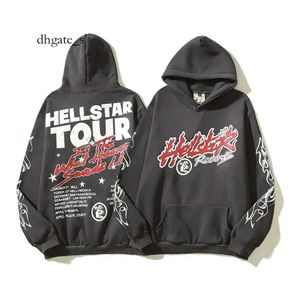 Tasarımcı Hoodie Hellstar Erkekler Pullover Spiderweb Yıldız Flaş Uzun Kollu Sokak Hip-Hop Sweatshirts Mavi Kırmızı Gri Siyah Beyaz Yoga Vintage 400