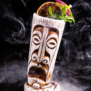 Canecas 1pc Cerâmica Retro Retro Copo Tiki Creative Porcelain Bar Beer Wine Glass Home ou Tool Hawaiian Cocktail