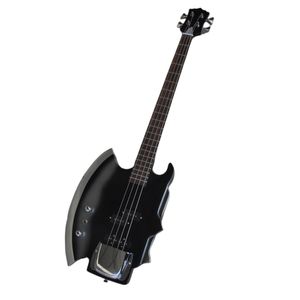 Left Handed 4 Strings Black Electric Bass Guitar with Bridge Cover Offer Logo/Color Customize