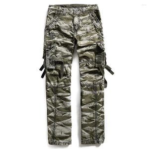 Calças masculinas inverno grosso velo quente camuflagem carga multi bolsos estilo militar ao ar livre calças casuais masculino