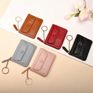 Card Holders Small Purse Female Pure Color Fan You Simple High-grade Fashion Ladies Thin Wallet Bag