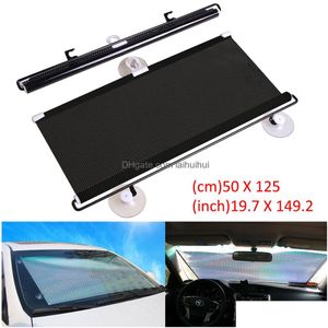 Car Sunshade Retractable Front Window Sunshades Pvc Windows Sun Shade Anti-Uv Protection Visor Uv Drop Delivery Mobiles Motorcycles Dhjnp