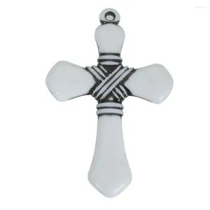 Pendant Necklaces Miaso 10 Pcs 38x58MM White Acrylic Antique Design Big Cross Slide Charm Pendants For Diy Jewelry Making