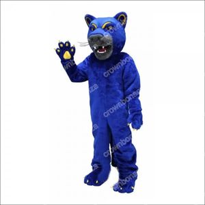 Mascotte leopardo blu di dimensioni per adulti costumi di abbigliamento da festa del personaggio di Halloween.