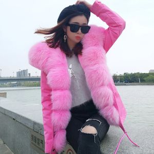 Pele feminina pele sintética gola grande controle de acesso estilo curto forro destacável quente grosso casaco jaqueta 231121