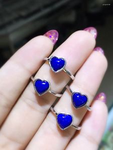 Ringos de cluster Big venda clássica clássica Cyan Lazurite Gem Ring Women Women Silver Jewelry Birthday Anniversary Gift Christmas