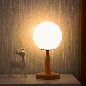 Table Lamps Scandinavian warm bedroom modern simple white glass creative table night light remote control bedside lamp AA230421