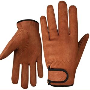 Cinco dedos Guantes Guantes de piel de oveja Montar Conducir Motocycle Golf Guante Cuero Hombres Trabajo 231201