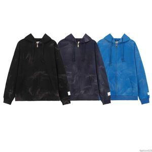 Mens Hoodies Sweatshirts Tam Fermuarı Up Ceket Gündelik Kapüşonlu Galeri Mektup Bölümü Gevşek Uzun Kollu Katlar Topnyr9