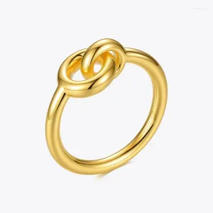 Cluster Rings ENFASHION Interlock For Women 2023 Gold Color Geometric Circle Ring Fashion Jewelry Friend Gifts Anillos Mujer R204052