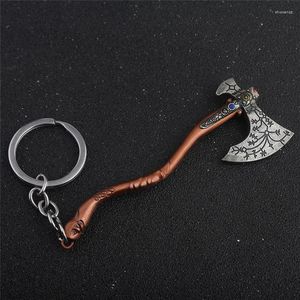 Keychains personlighet Viking Style Key Chain for Women Män Axform Särskilt mönster Cool smycken Zinklegering ger droppe