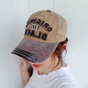 Top Caps Unisex Vintage Beyzbol Kapağı Pamuk Şapkalar Erkekler İçin Kadınlar Günlük 3D Siyah Mektup Nakış Kapağı Açık Spor Kapağı Dropshipping J230421