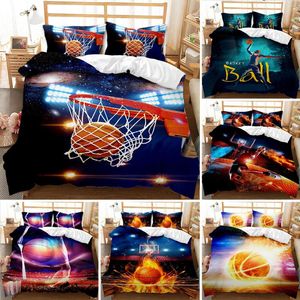 Sängkläder sätter basket täcke täcke set set twin size sports brand mönster mikrofiber täcke för pojkar och tonåringar