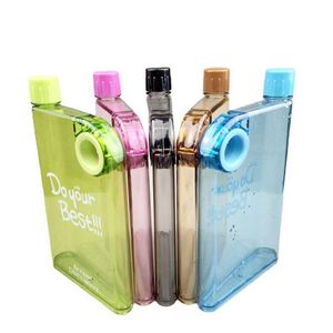 Tassen Kreativer tragbarer flacher Wasserkocher Mode Sport Trinkwasserflasche A5 A6 Notebook Pappbecher Mattierte Kunststoff-Wasserflasche BPA-frei Z0420