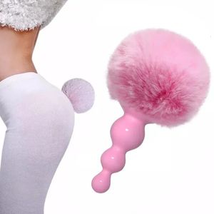 Giocattoli anali Plug anale in silicone Peluche Coda di coniglio Giocattolo del sesso per donne Uomini Gay Sexy Butt Plug Massaggiatore della prostata Coda Plug anale Gioco di ruolo erotico 231121