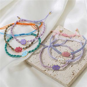 Charm Bracelets HECHENG Cute Cloud Rope Bracelet Adjustable Rainbow Summer Enamel Fashion Jewelry Wholesale