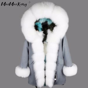 Women's Down Parkas fur lining Camouflage coat women's outwear detachable winter jacket Large raccoon collar hooded parkas 231120