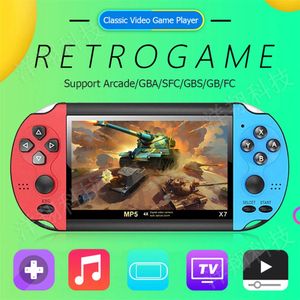 Portable Game Players X7X7 Plus portable handheld video game console 4351 inch highdefinition screen player with builtin 10000childrens classic gifts 23112