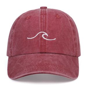 Ball Caps New Summer Fashion Hip Hop Hat The Wave Embroidery Washed Baseball Cap Мужчины и женщины на открытом воздухе спортивные досужи Sun Hats Snapback Caps J230421