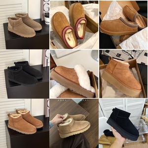 Snow Boot Ultra Mini Platform boots Tasman Slipper Designer 5cm boot Woman Winter Ankle tazz tasman Australia Snow Boots Thick Bottom Leather Warm Fluffy Booties